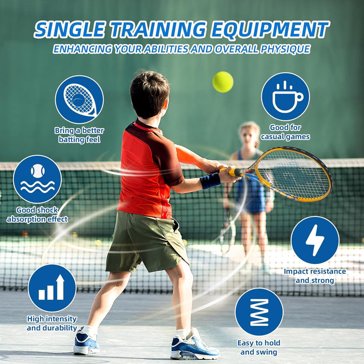 JOY SPOT! 2 Pack Tennisschläger für Kinder, Tennis Trainer Set mit Rebound Ball, Schnur & Tasche für