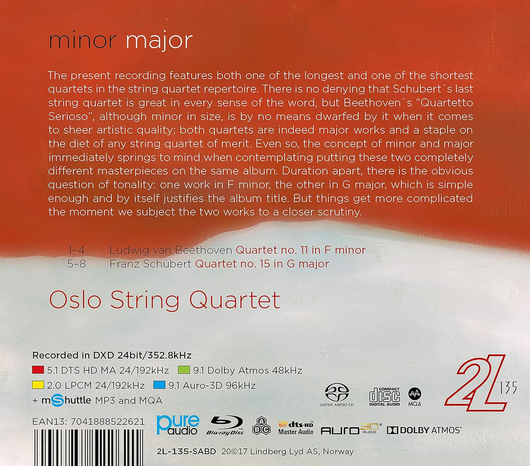 Oslo String Quartet: Minor Major, Blu-Ray-Audio
