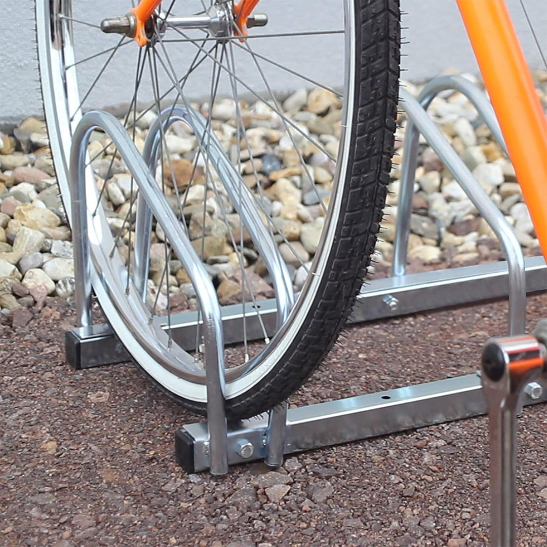 Relaxdays 4 x 4er Fahrradständer im Set, Mehrfachständer für je 4 Fahrräder, zur Boden- und Wandmont
