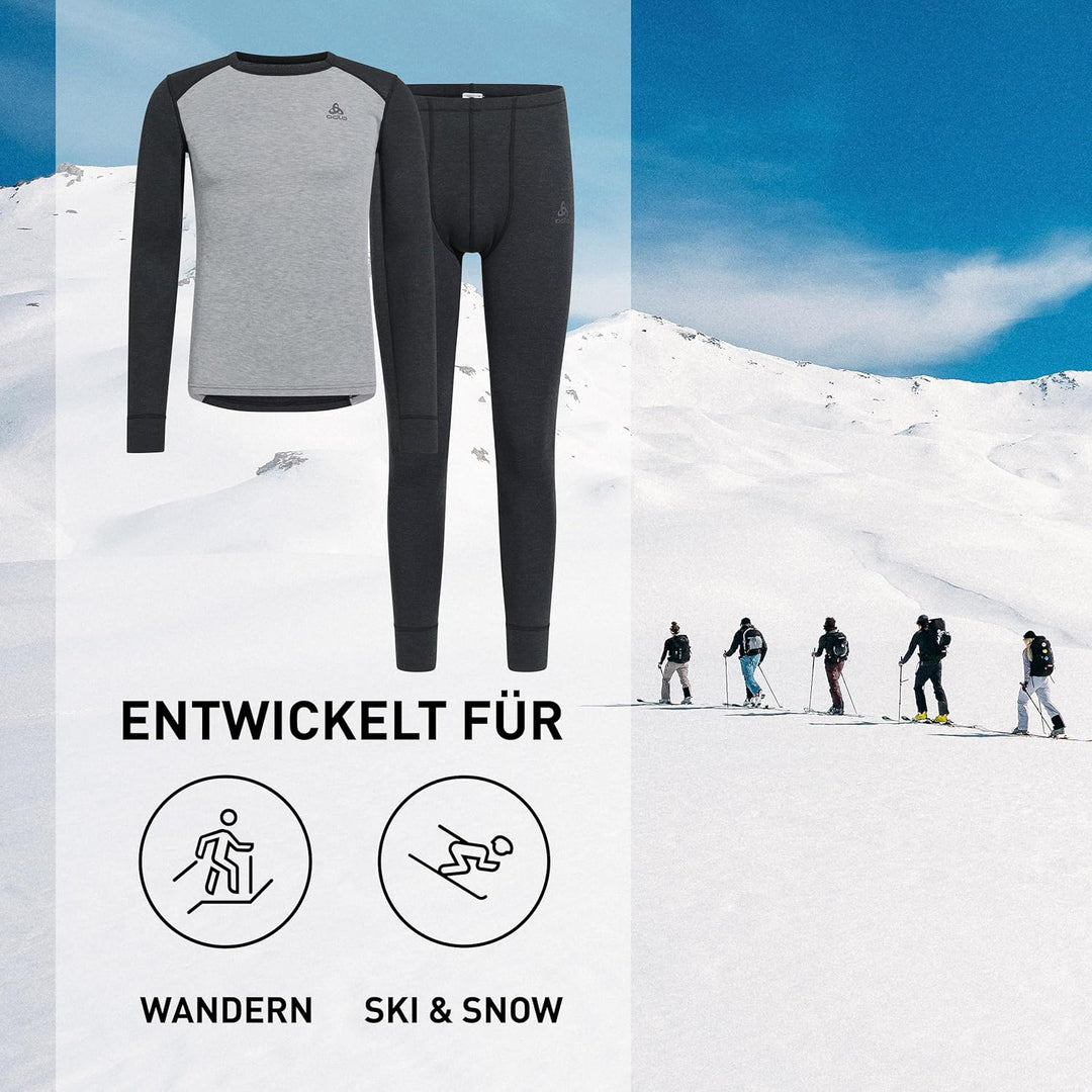 Odlo Thermounterwäsche Herren Active Warm I Langarm Thermoshirt und Thermohose I Warme Skiunterwäsch