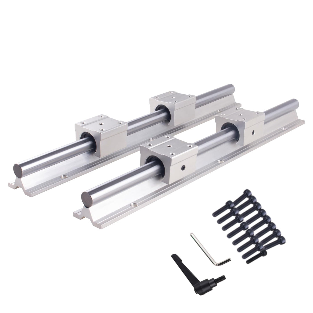 CNCYEAH 2Pcs SBR12 Linearführung 300mm mit Griffe, 2Pcs Gleitschiene Welle mit+4Pcs SBR12UU Linearwa