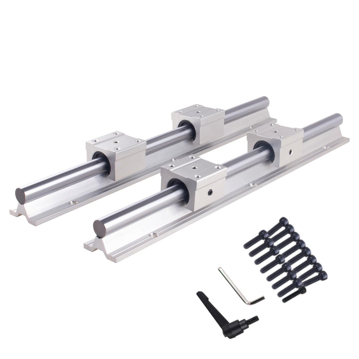CNCYEAH 2Pcs SBR12 Linearführung 300mm mit Griffe, 2Pcs Gleitschiene Welle mit+4Pcs SBR12UU Linearwa
