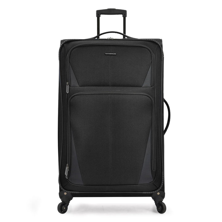 U.S. Traveler Aviron Bay Erweiterbares Softside-Gepäck mit Spinnrollen, schwarz, Checked-Large 31-In