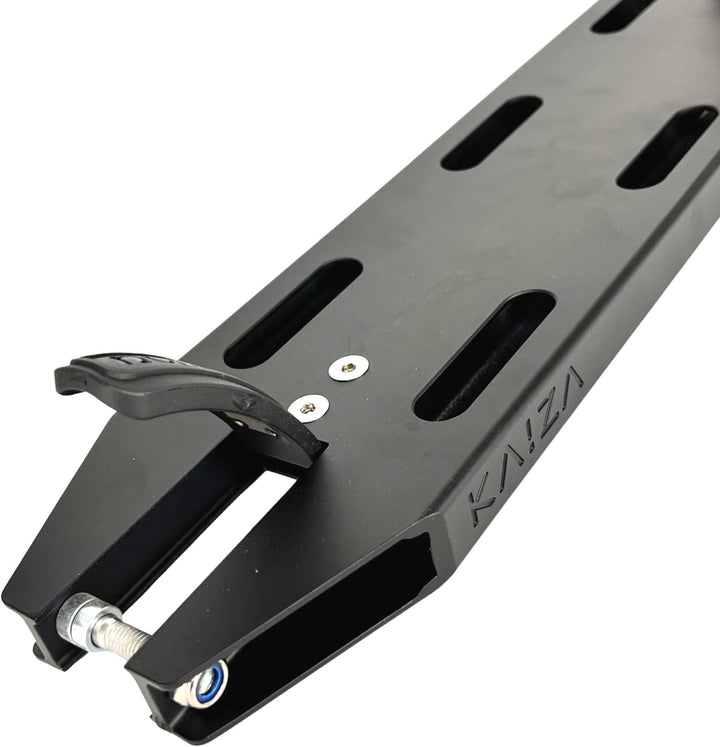 Longway Kaiza V3 Stunt-Scooter Park Deck 480mm 1080g leicht + Fantic26 Sticker Schwarz, Schwarz