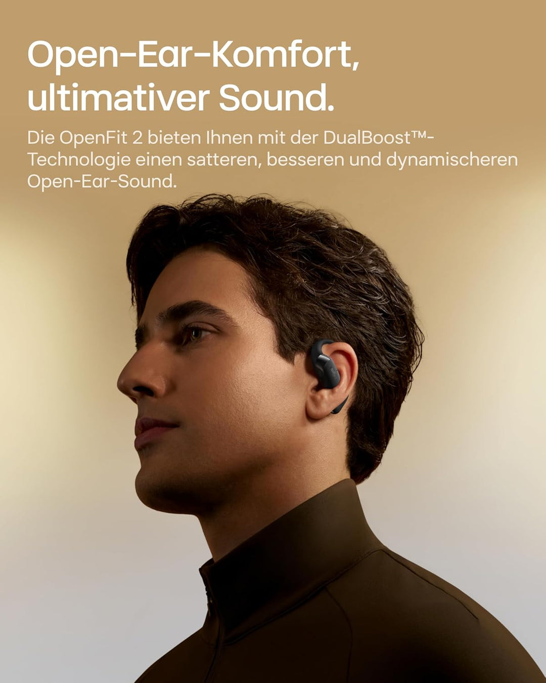 SHOKZ OpenFit 2 Open-Ear-Kopfhörer, True-Wireless-Bluetooth-Ohrhörer mit Mikrofon, Ohrbügel-Open-Ear