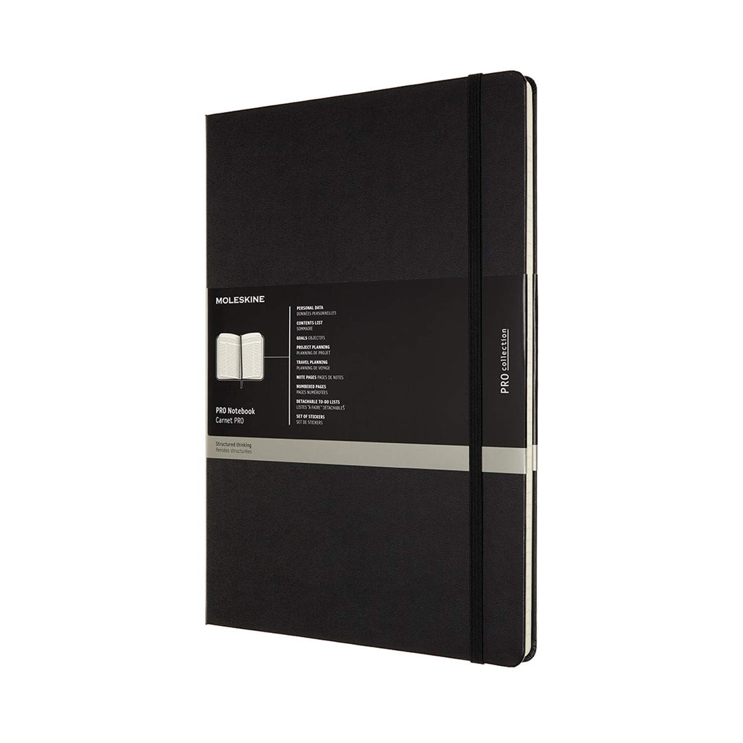 Moleskine - Pro Notebook, Perfektes Notizbuch für die Arbeit - Hardcover mit Elastischem Verschluss