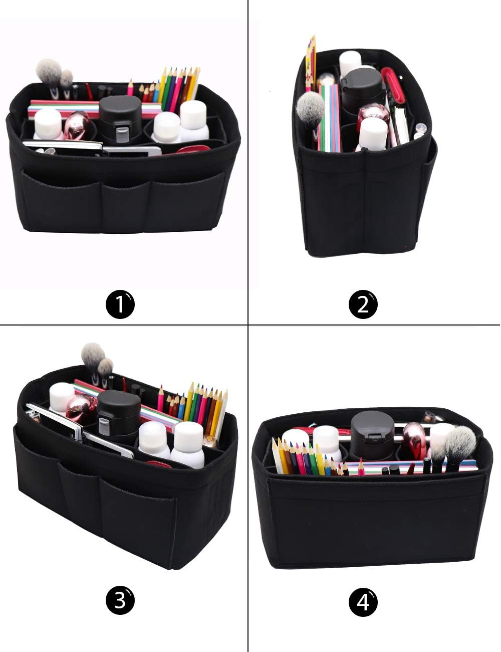 LEXSION Felt Insert Fabric Purse Organizer Bag, Bag Insert In Bag with Zipper Inner Pocket Fits Neve