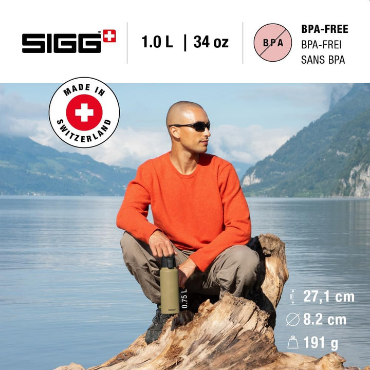 SIGG - Alu Trinkflasche - WMB ONE - Made in Switzerland - ClimatePartner - Kohlensäure geeignet - Au