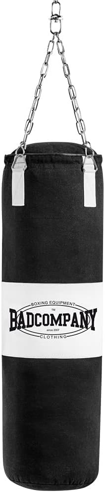 Bad Company Boxsack inkl. Heavy Duty Stahlkette I Canvas Punching Bag mit PVC-Target, gefüllt/ungefü