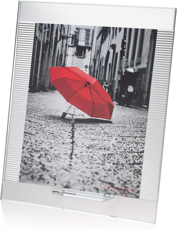 OMODOMO - Kristall Bilderrahmen 18x24 cm Handgefertigt in Italien. Fotorahmen Ornament, Geschenke fü