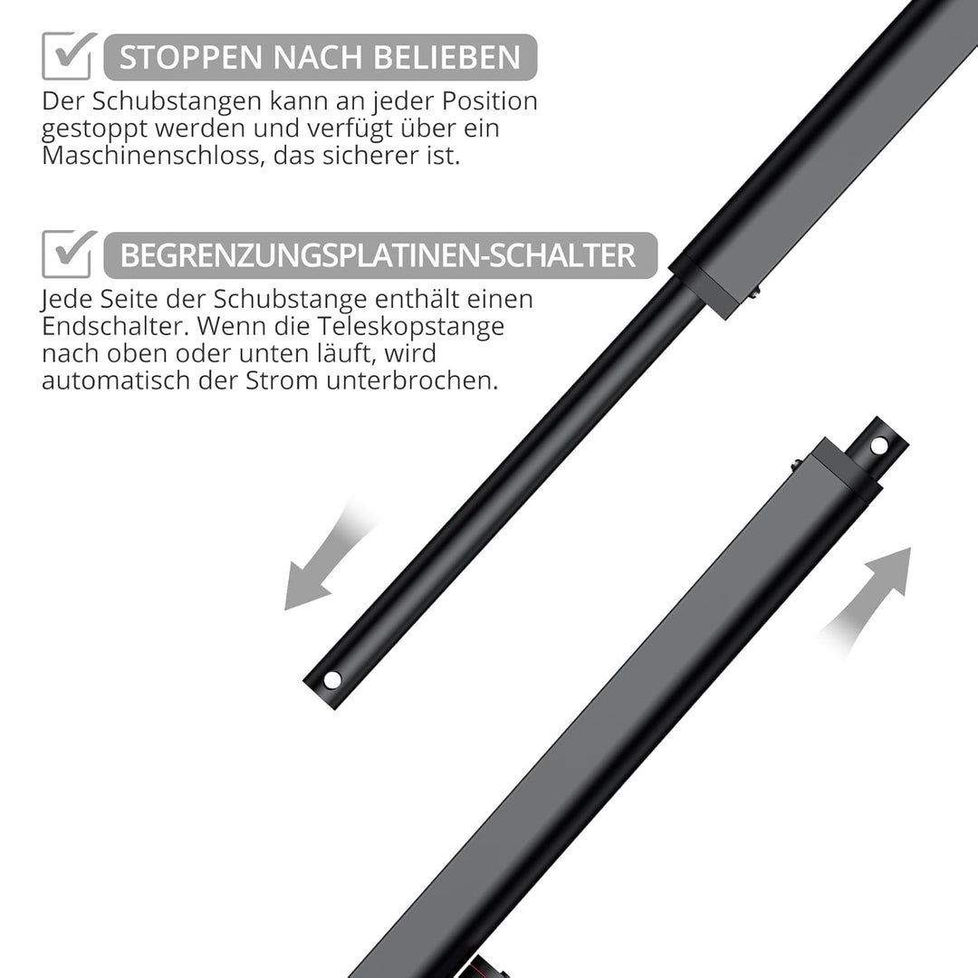 Justech Linear Actuator 300mm/12in Linearantrieb 1500N/330 LBS IP65 10mm/s Motor Lineartechnik Aktua