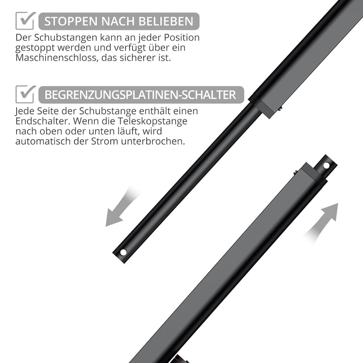 Justech Linear Actuator 300mm/12in Linearantrieb 1500N/330 LBS IP65 10mm/s Motor Lineartechnik Aktua