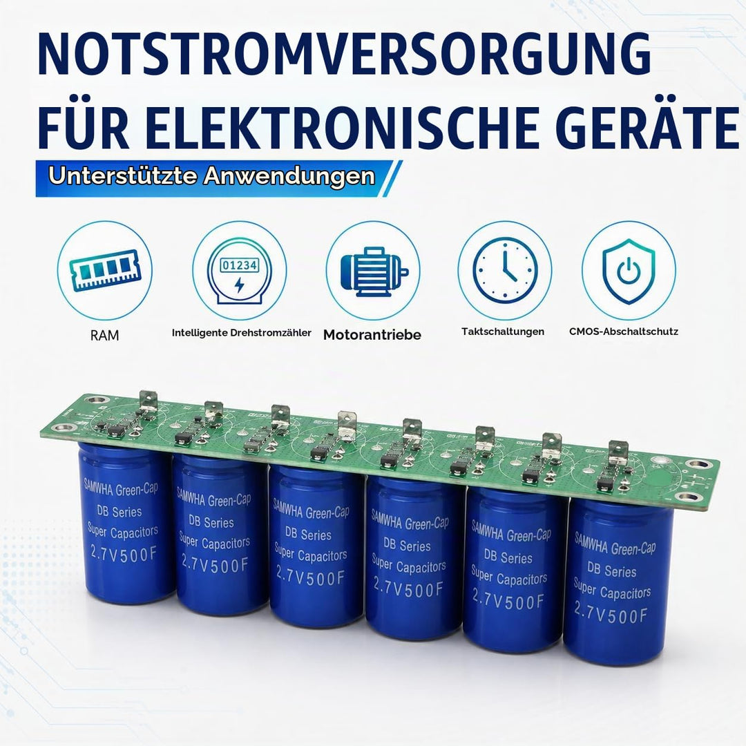 Uadme Super Farad Kondensator, 6pcs/Set 16V 83F Super Farad Kondensator Einreihig 2,7V 500F Elektrol