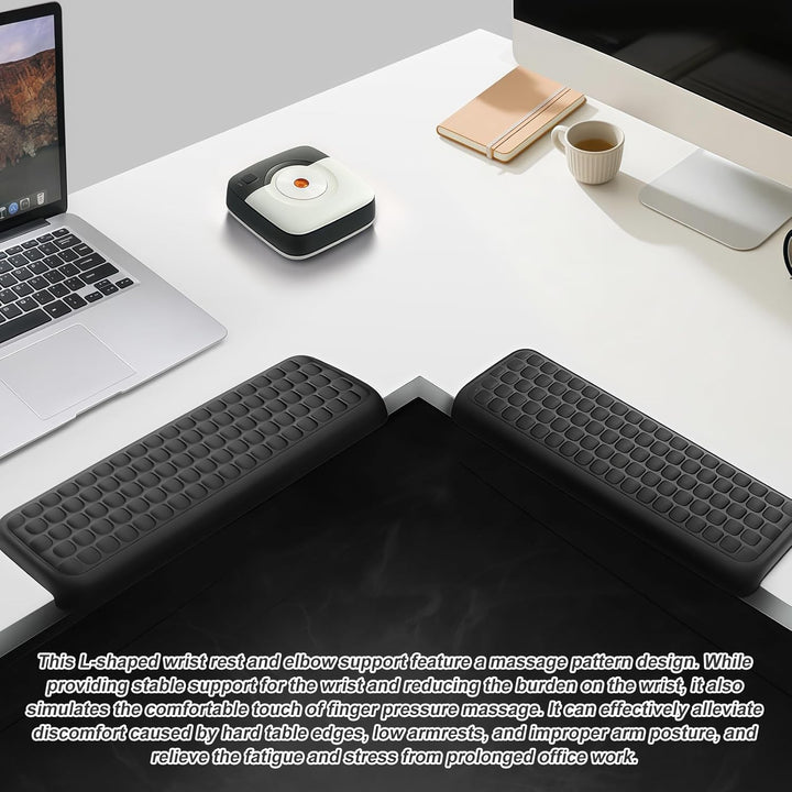 2 Stück L Förmige Handgelenk Ellenbogenkissen: 30 x 10 cm Ergonomisches Memory Foam Schreibtischkant