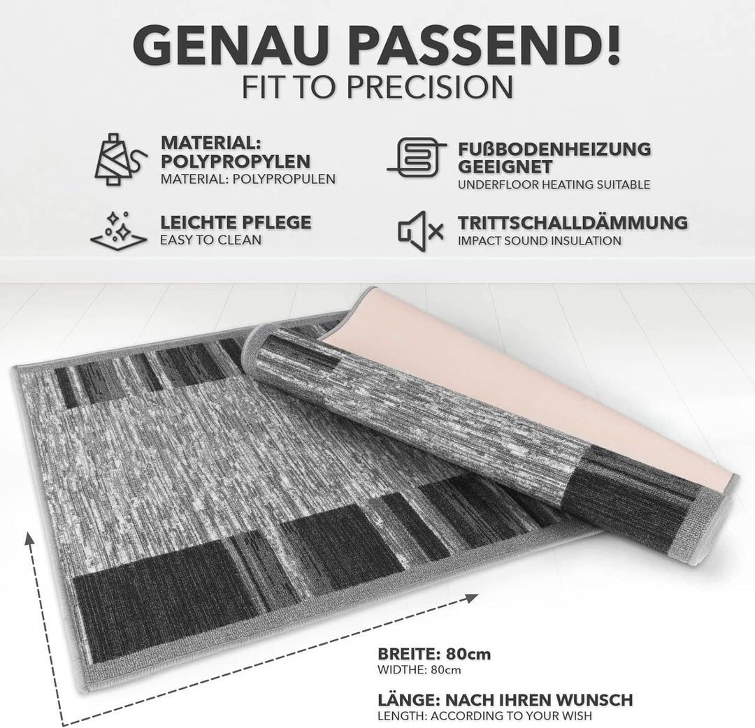Floordirekt Teppichläufer Navona - Läufer für Küche, Flur & Wohnraum - Feinschlingen Teppich - rutsc