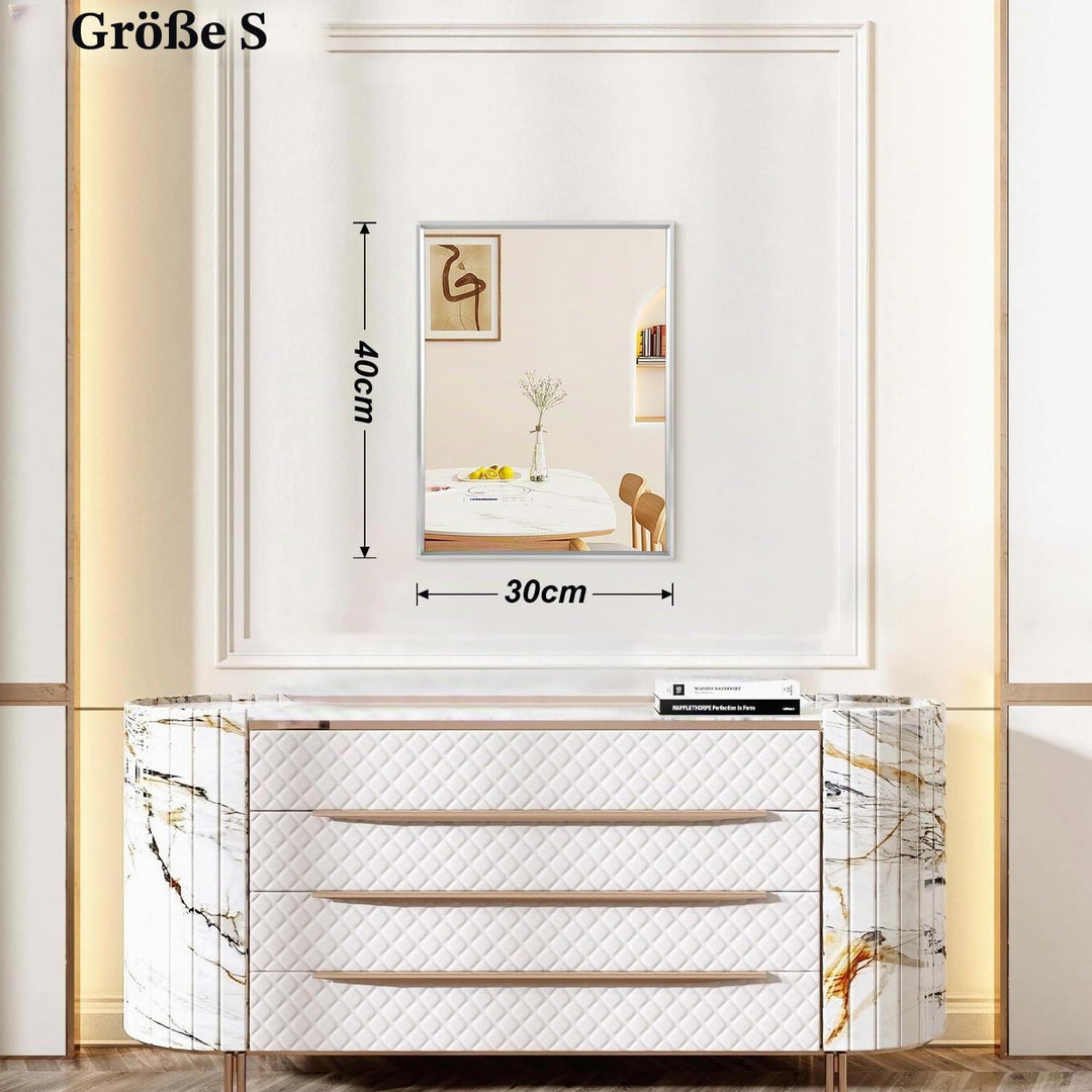 AAZZKANG Metallrahmen Spiegel Rechteck Wandmontage Spiegel Dekorativer moderner Schlafzimmer Badezim