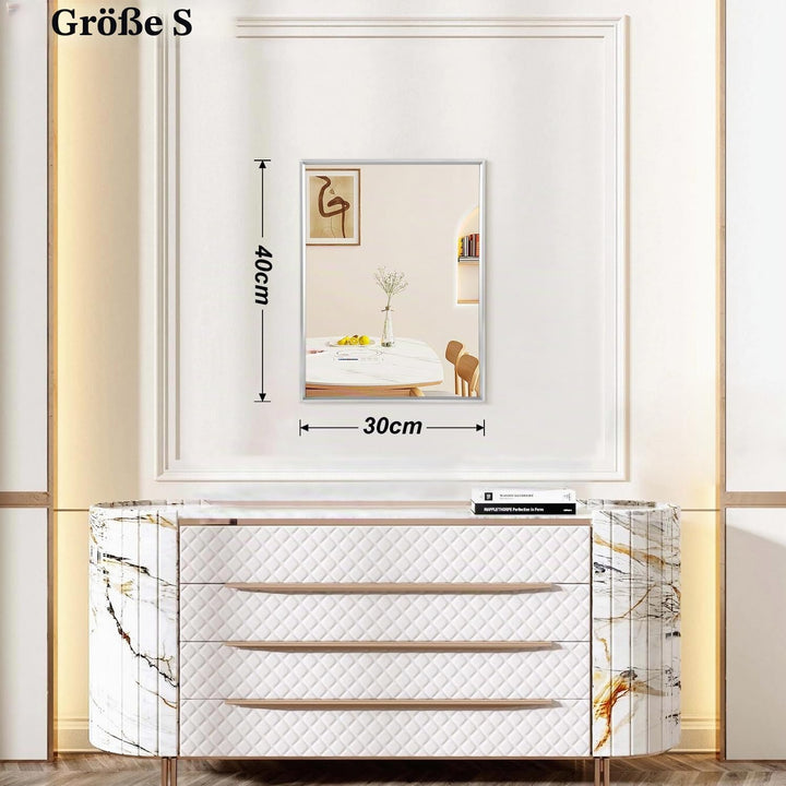 AAZZKANG Metallrahmen Spiegel Rechteck Wandmontage Spiegel Dekorativer moderner Schlafzimmer Badezim