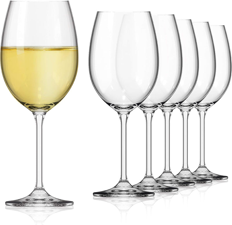 Sahm Weissweingläser 6er Set - 450 ml Weingläser Weisswein - Spülmaschinengeeignete Weissweingläser