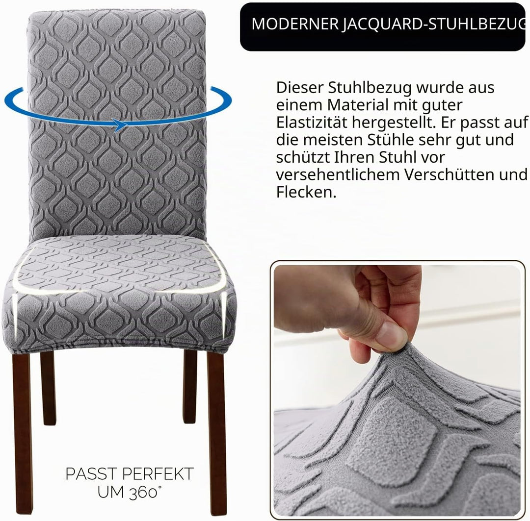 LANSHENG Stuhlhussen 6er Set, Stretch Stuhlhussen Schwingstühle, Abnehmbarer Waschbarer Stuhlbezug f