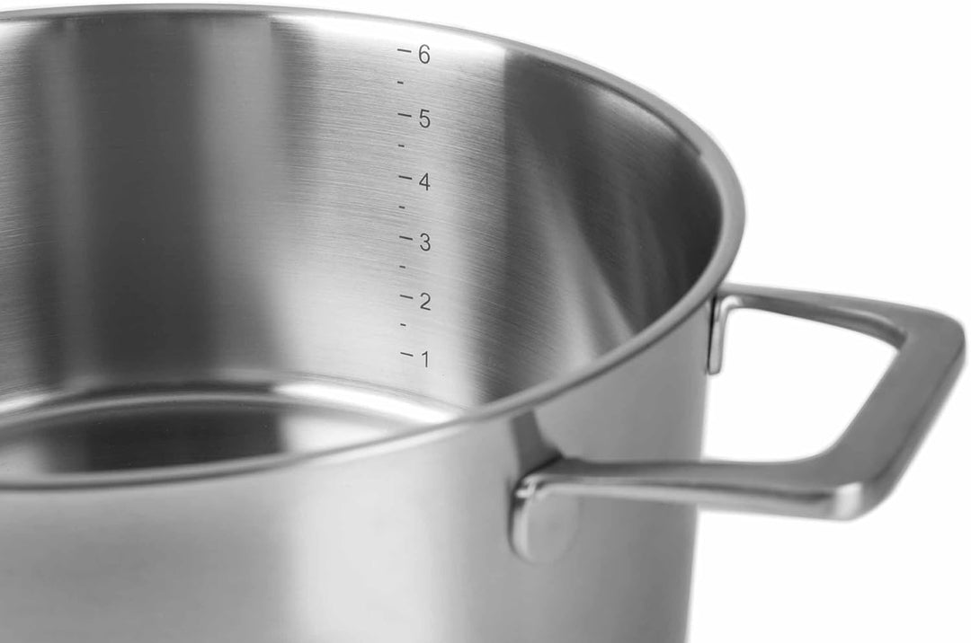 Lacor BRATENTOPF MIT Deckel Foodie 22X10.5 cm, Edelstahl, Grey, 22 cm