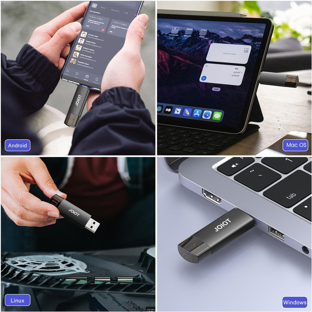 1 Stück USB-Stick 512 GB 3.0 JOIOT PenDrive USB C 3.0 2 in 1 USB C Stick für Handy 512 GB Speicherst