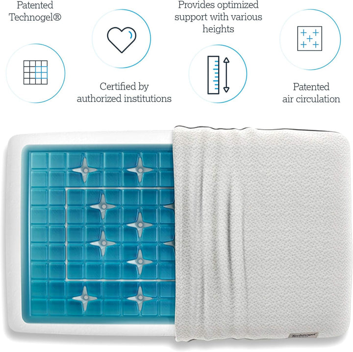 Technogel® Deluxe Orthopädisches Nackenstütz-Kopfkissen – Patentiert, Schadstofffrei & Zertifiziert