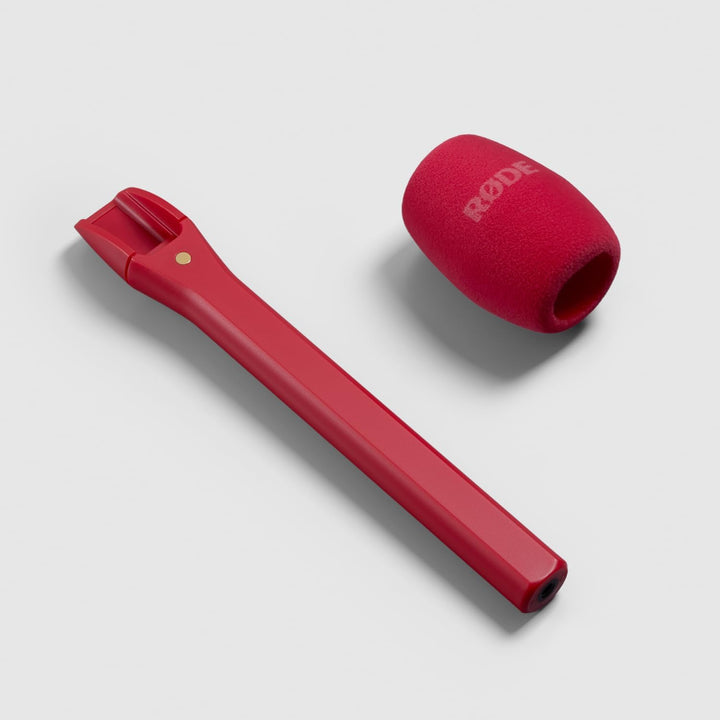 Rode Interview Micro Handadapter für Wireless Micro Mikrofon-System Rot mit keepdrum Mikrofasertuch