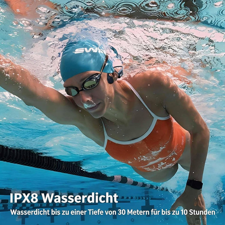 Kopfhörer Schwimmen,IPX8 wasserdichte Kopfhörer mit LED-Display, Bluetooth 5.4 Knochenleitungs Schwi