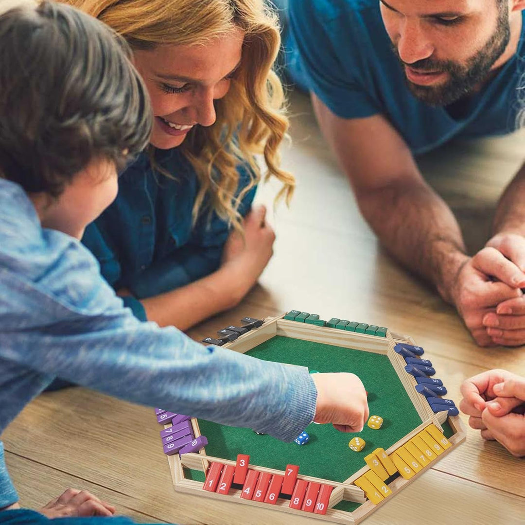 Shut The Box Spiel, Holz Shut The Box Spiel Für 6 Spieler, Klassisches Würfelspiel Aus Holz Für Erwa