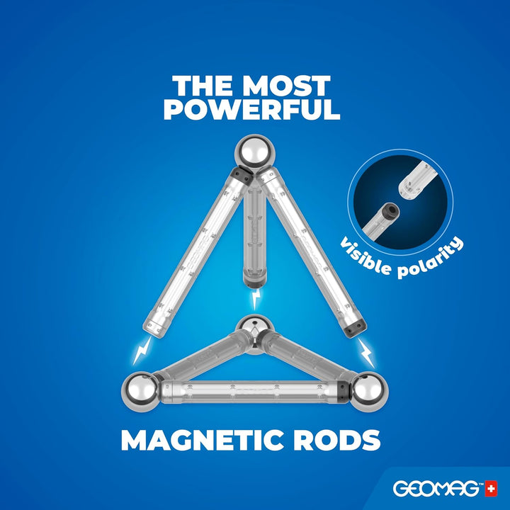 Geomag 024 PRO-L Building Set, Blue and Silver Metal, 110 Pieces 110 Stück, 110 Stück