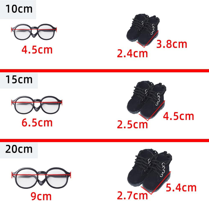niannyyhouse Lose solide Kapuzenpullover, Jeans, Brille, hohe Lederschuhe, 10 cm, 15 cm, 20 cm, Plüs