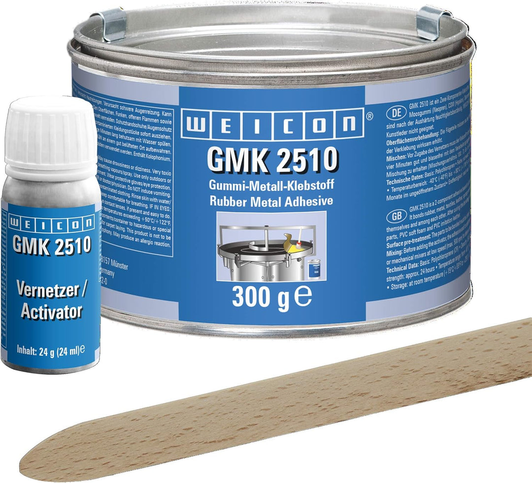 WEICON GMK 2510 Kontaktklebstoff 324 g haftstarker 2-Komponenten Kleber schwarz, 324 g