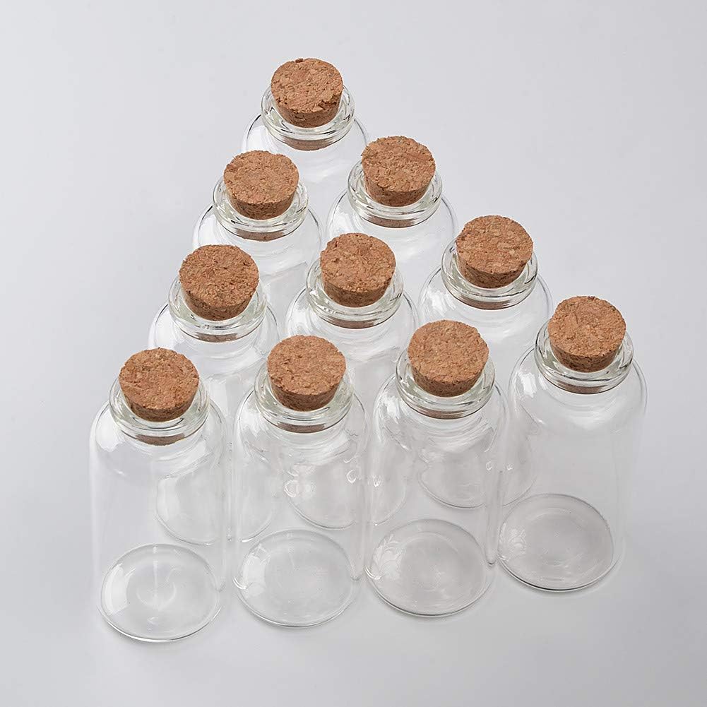 Jarvials 50pcs Leere Glasflaschen mit Korken Lucency Fläschchen Gläser Behälter für Lebensmittel Flü
