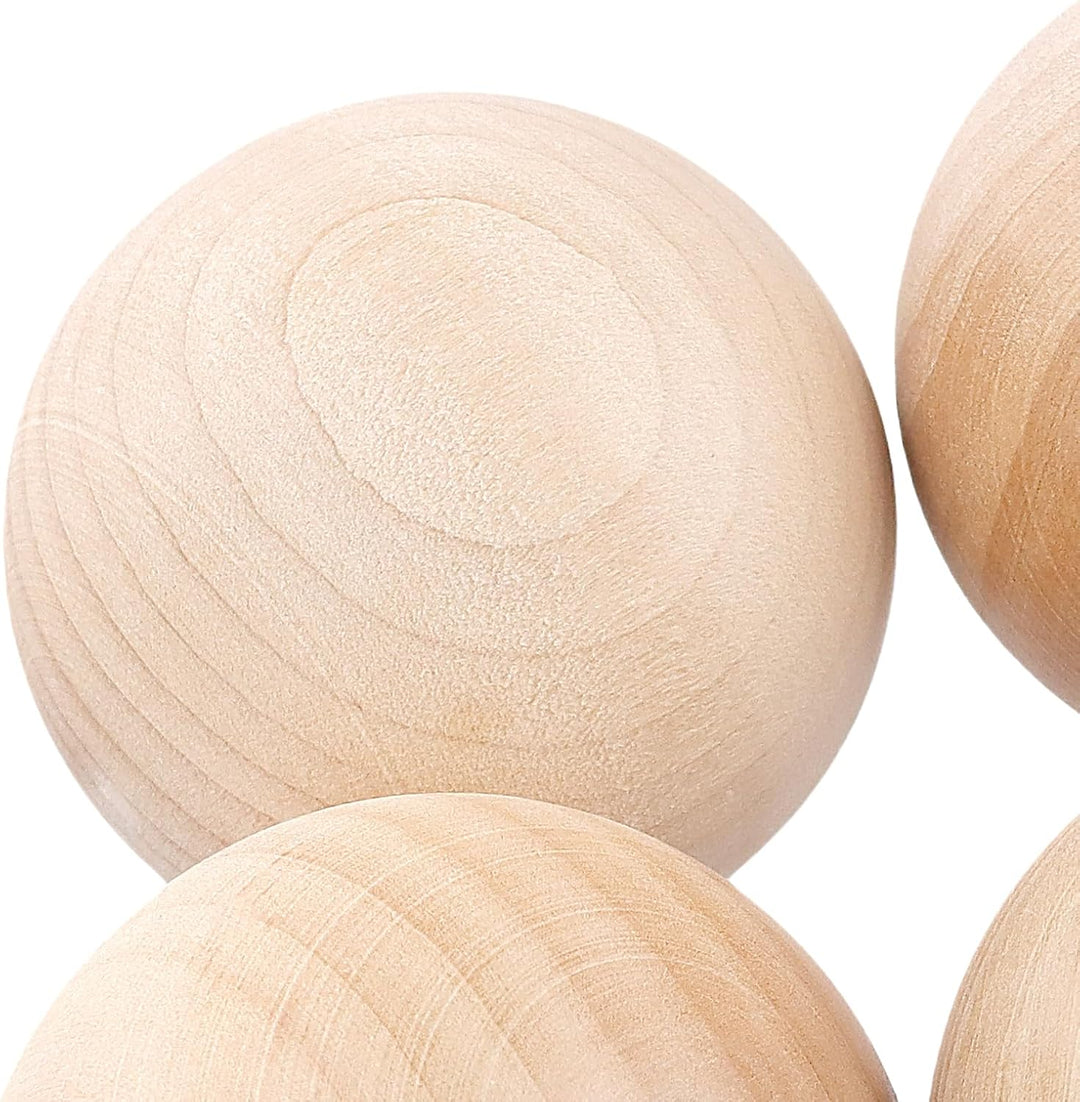 FUNSUEI 24 Holzkugeln 50mm, Runde Holz Kugel zum Basteln Verzieren