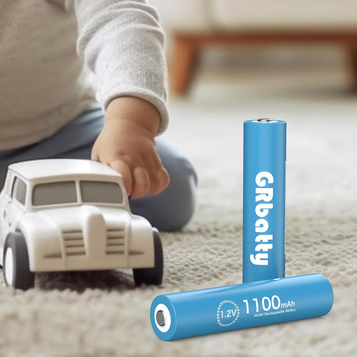 GRbatty 8 AAA NiMH Wiederaufladbare Akkus 1100mAh -1.2V Hohe Kapazität 1200 Zyklen Vorgeladene Dreif