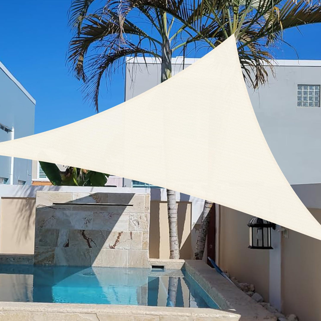 COOL AREA Sonnensegel 3x3x4.25m Dreieckig wasserdurchlässig HDPE Sonnenschutz mit UV Schutz Segel fü