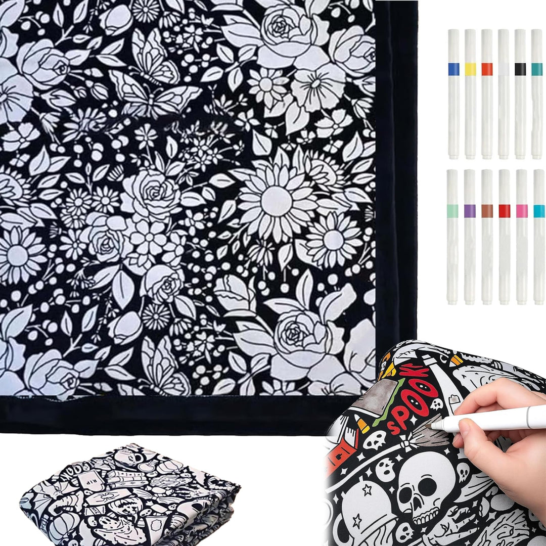 Diy Decke Zum Ausmalen, 2026 Neue DIY-Maldecke, 150*125cm Kritzel Kuscheldecke, Decke Zum Bemalen, M