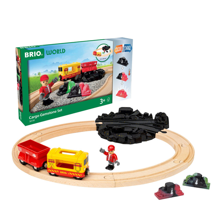 BRIO World - Güterzug-Set mit Farbwechsel - Spielzeug Eisenbahn für Kinder mit Eisenbahn, Wagen, Spi