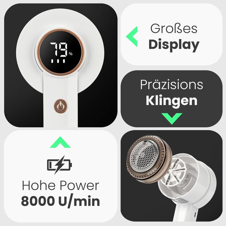 ProfiCare® Fusselrasierer elektrisch | Fusseln und kleine Knötchen/Pilling entfernen | mit Akku | fü