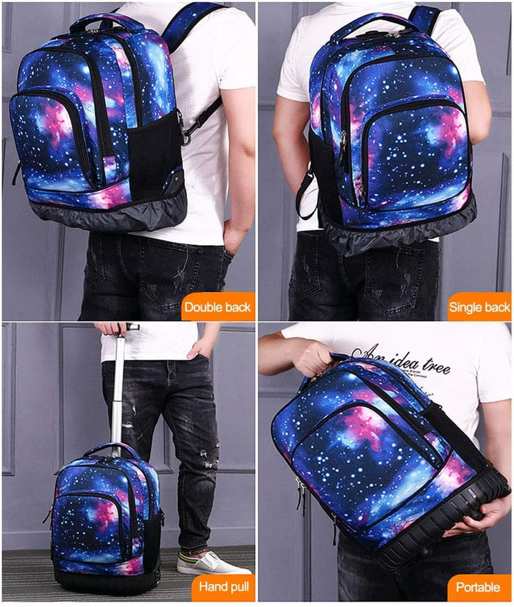 CONPHERON Trolley Rucksack Schulrucksack Schüler Multifunktionaler Rucksack Schultaschen Koffer Lapt