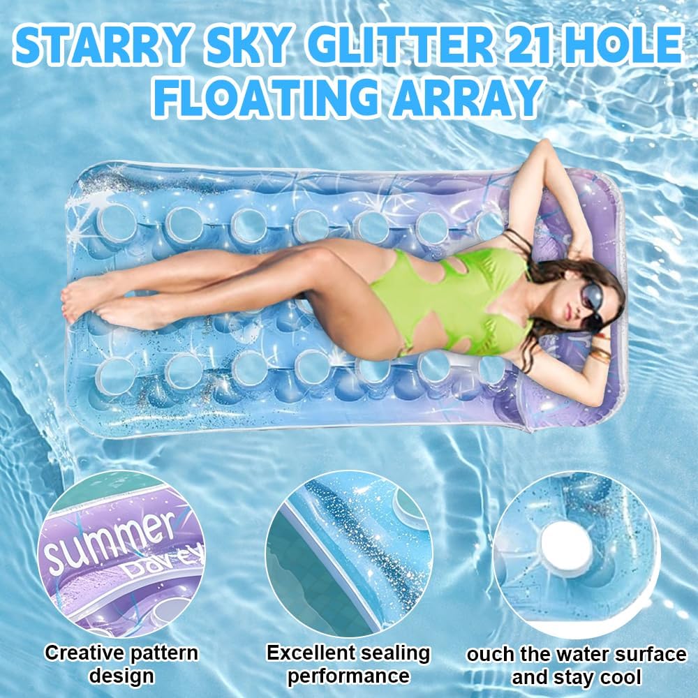 Aufblasbare Wasser Luftmatratze Pool 165x75cm, Hängematte Pool Spielzeug, Aufblasbarer Luftmatratze