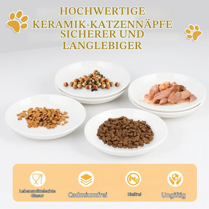 Galerie SV 6 Stück Futternapf Katze - Katzen Napfset - Katzennapf Keramik - Katzennapf ErhöHt - Napf