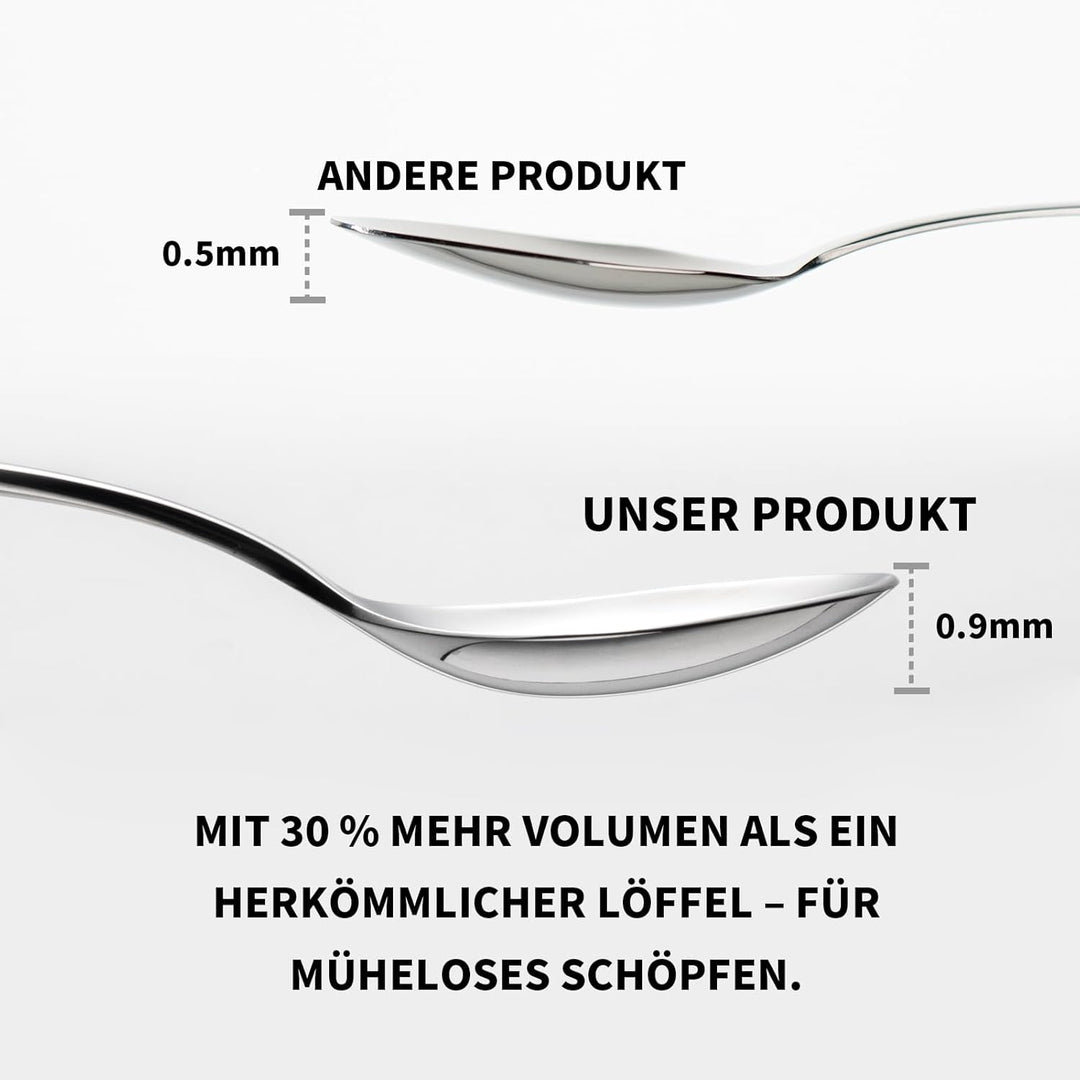 Alata Vienna 18/10 Edelstahl Poliert, Besteck Set 12 Personen, Essbesteck 60 teilig, Glänzend, Spülm