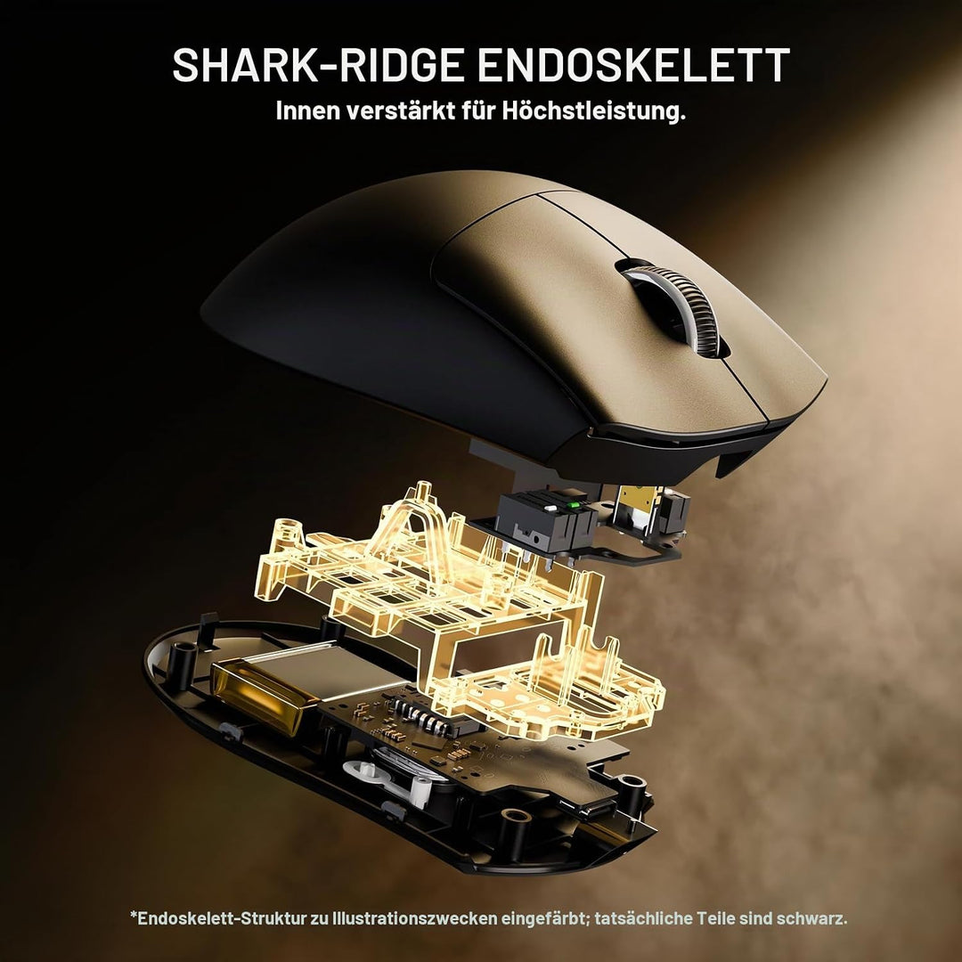 ATTACK SHARK V8 8000Hz Kabellose Gaming-Maus, Nordic 54L15 Chip, PAW3950MAX Sensor, 42000 DPI, 20000