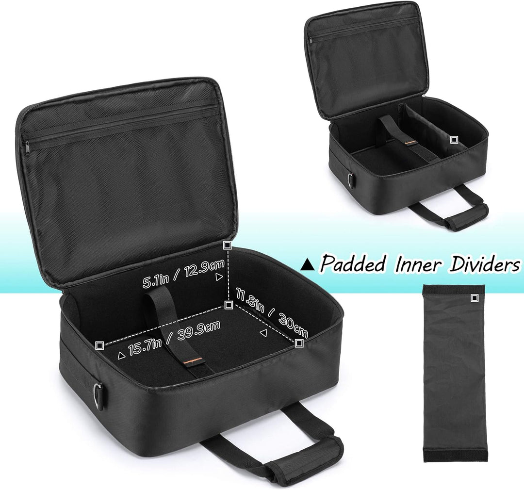 CURMIO Beamertasche für Beamer, Projektor Reisetasche mit Separatem Fach für Laptop, Beamer Tasche f
