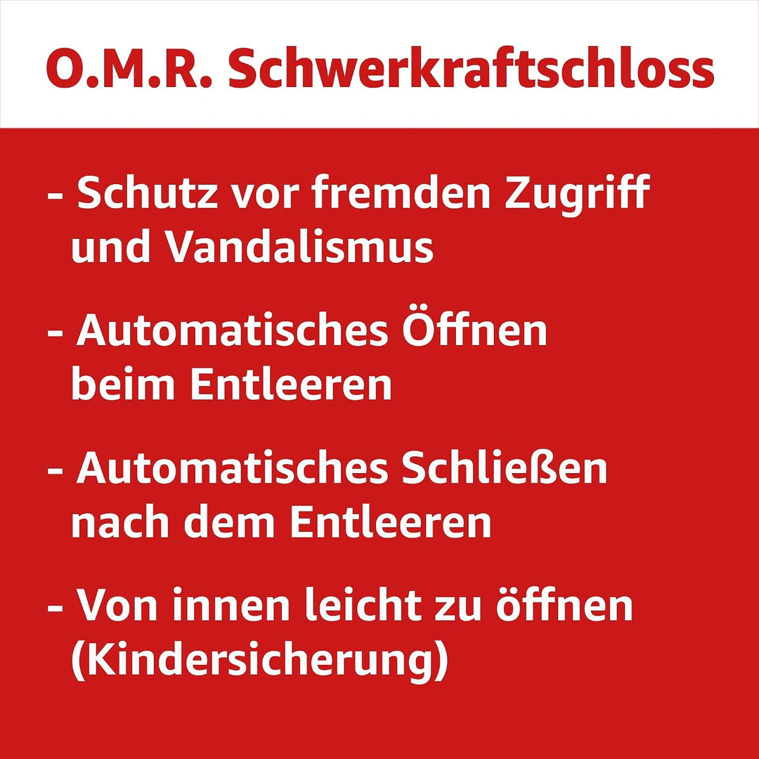 Sulo 120 Liter Müllbehälter Mülltonne Abfalltonne + Schloss + Haltering | Grau |Für alle DIN-Kammsch