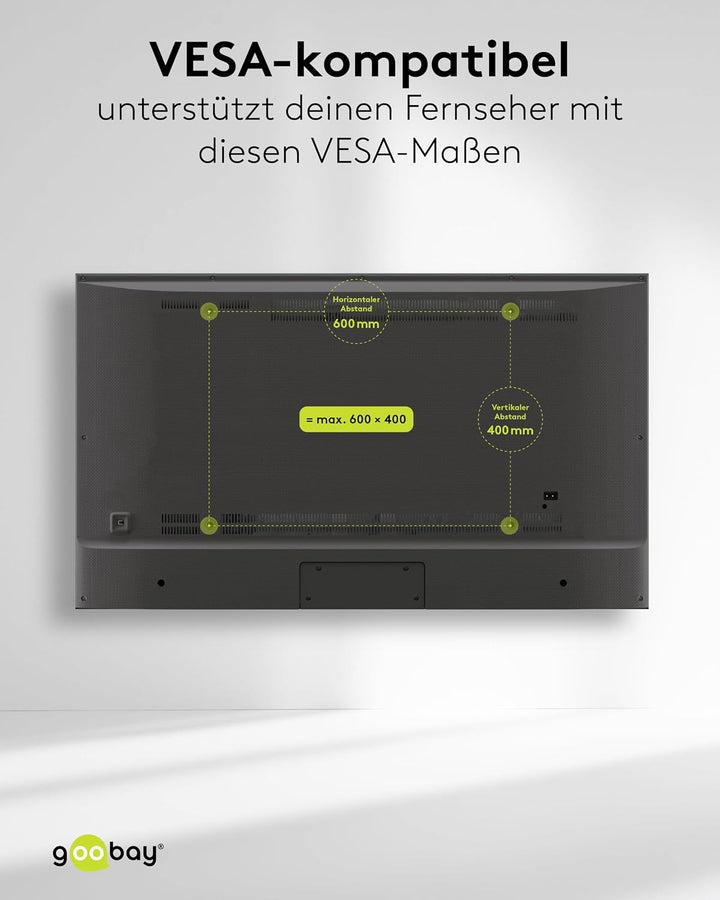 TV-Deckenhalterung für 37-86 Zoll, VESA 600x400, schwenkbar, neigbar, 50 kg | Pulverbeschichteter St