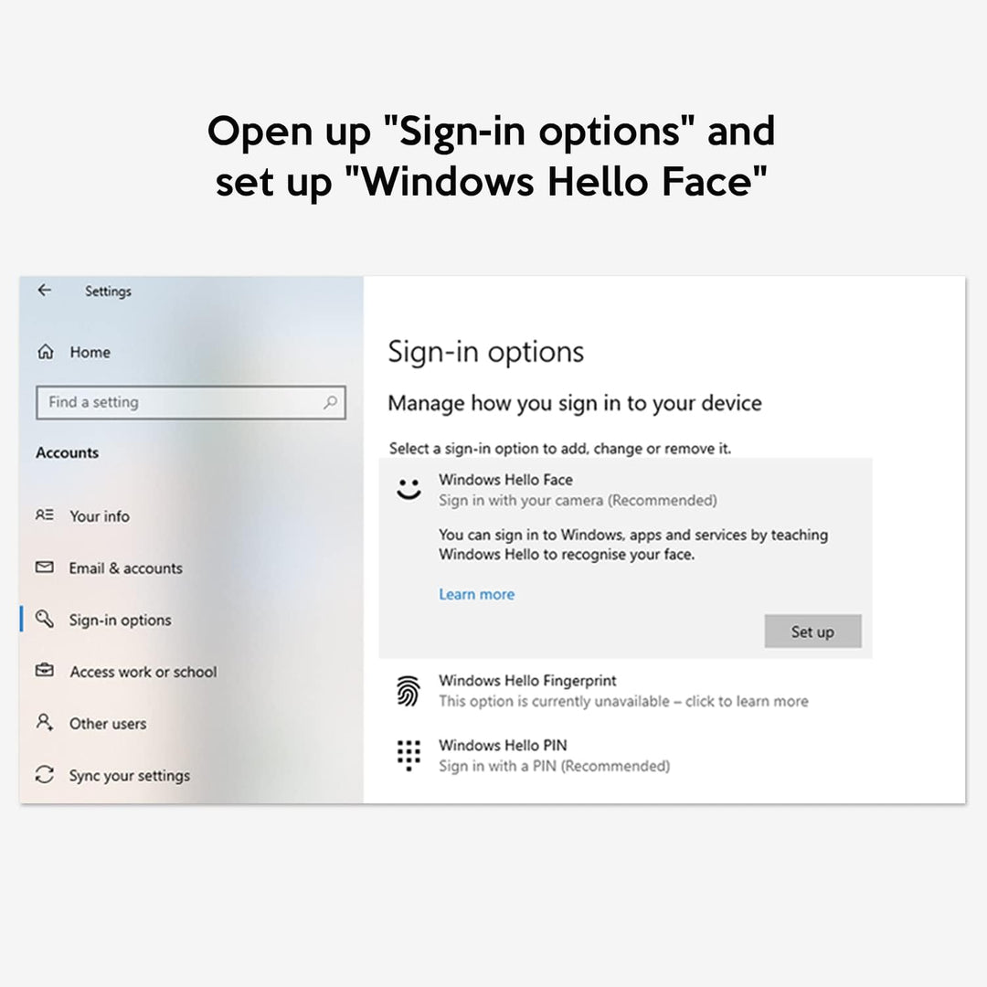 TOALLIN 1080P-Webcam für Windows Hello Face Login, Gesichtserkennungs-IR-Kamera und Windows Hello-ko