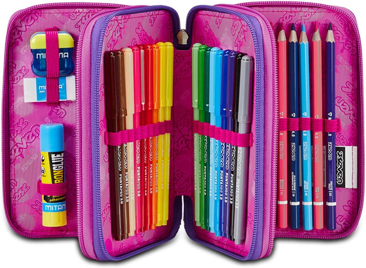 Seven Federmäppchen, Mäppchen, Mehrfarbig, Federtasche für Schreibwaren, Etui mit Stiften, Kugelschr