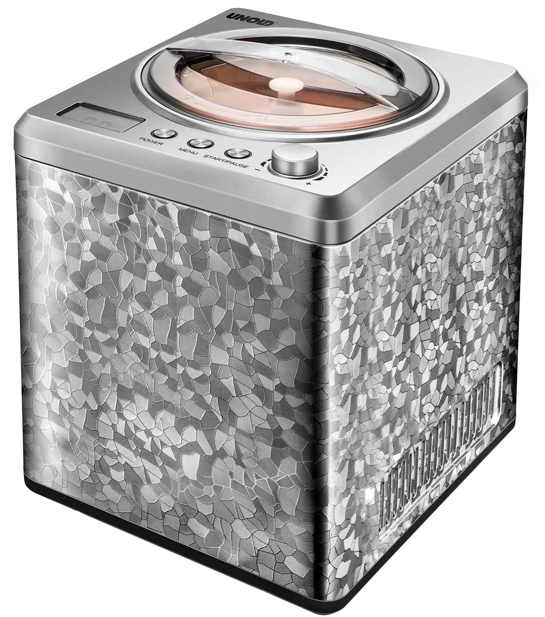 Unold 48870 Eismaschine Profi mit Kompressor, Volumen für 2 L Eiscreme, elegantes Edelstahlgehäuse,